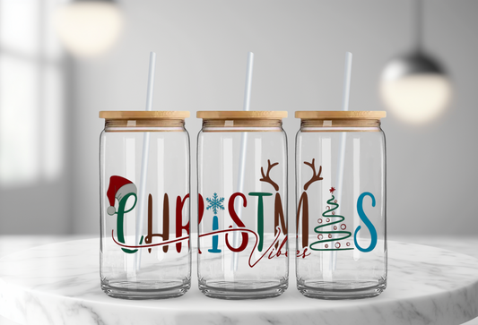 Christmas Vibes - 16oz UV DTF Cup Wrap