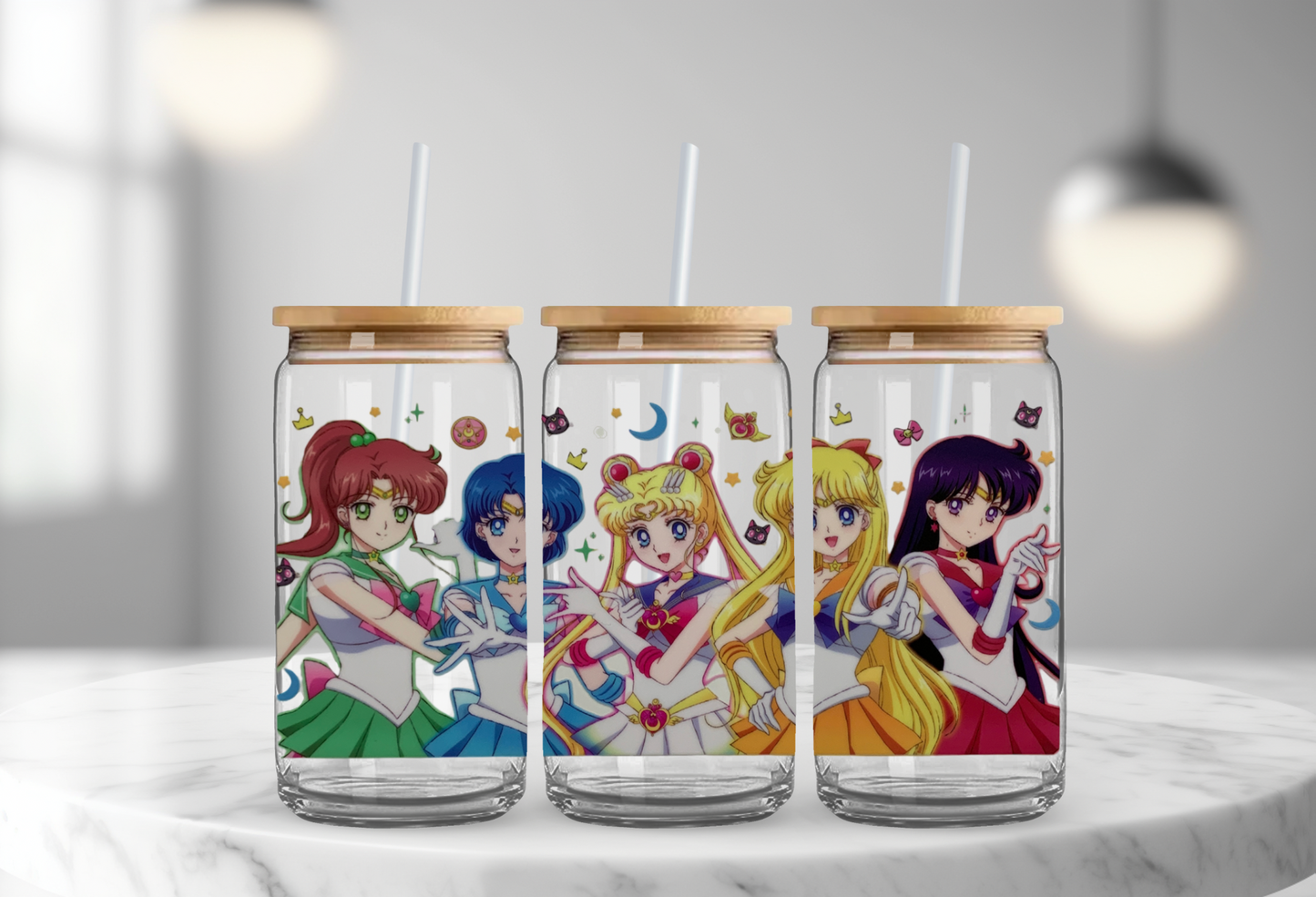 Sailor Moon and Friends (2) - 16oz UV DTF Cup Wrap