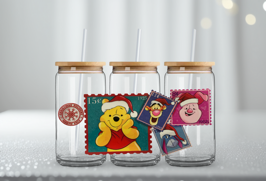 Christmas Bear Stamp - 16oz UV DTF Cup Wrap