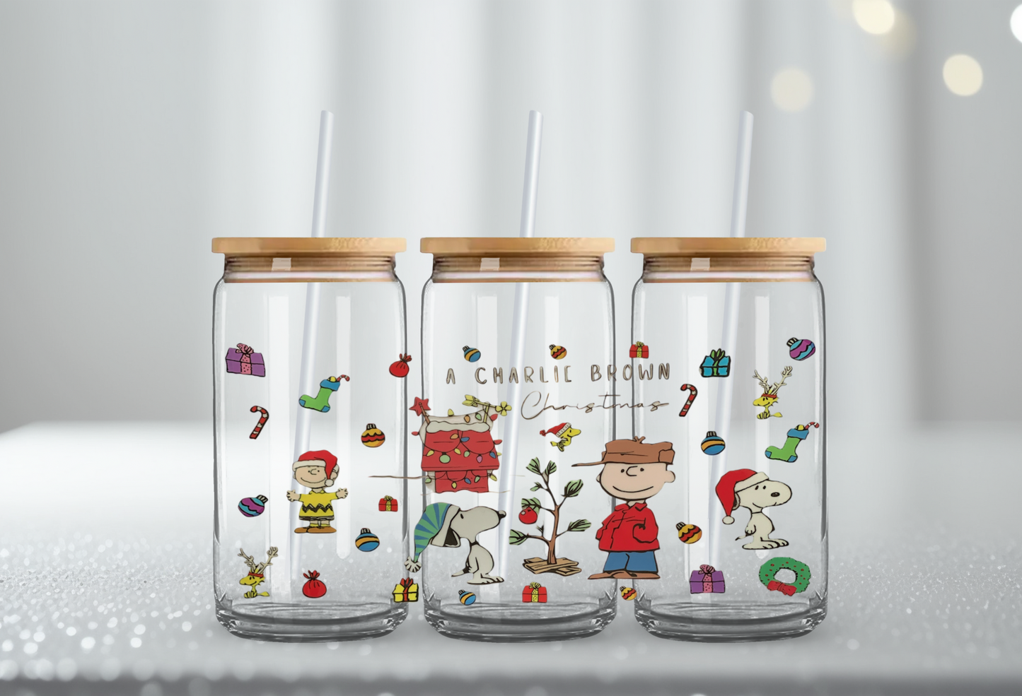 Peanuts Christmas (1) - 16oz UV DTF Cup Wrap