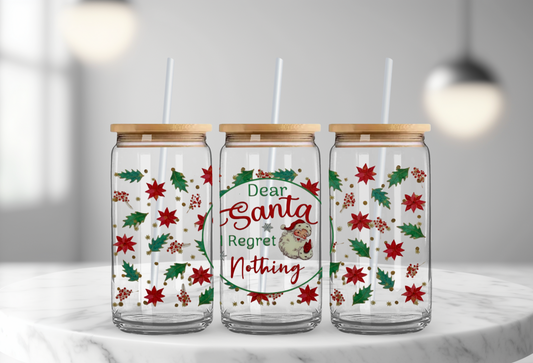 Dear Santa - 16oz UV DTF Cup Wrap