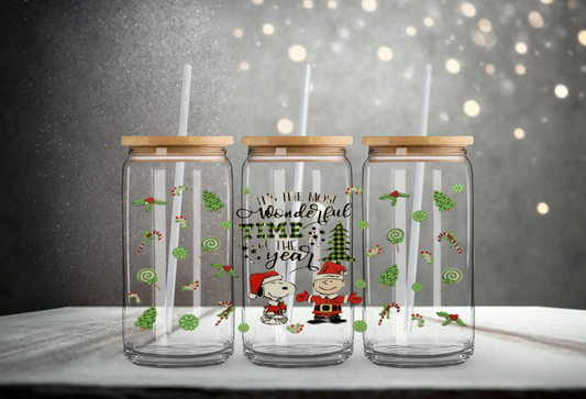 Peanuts Christmas (2) - 16oz UV DTF Cup Wrap