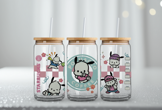 Pochacco Coffee - 16oz UV DTF Cup Wrap