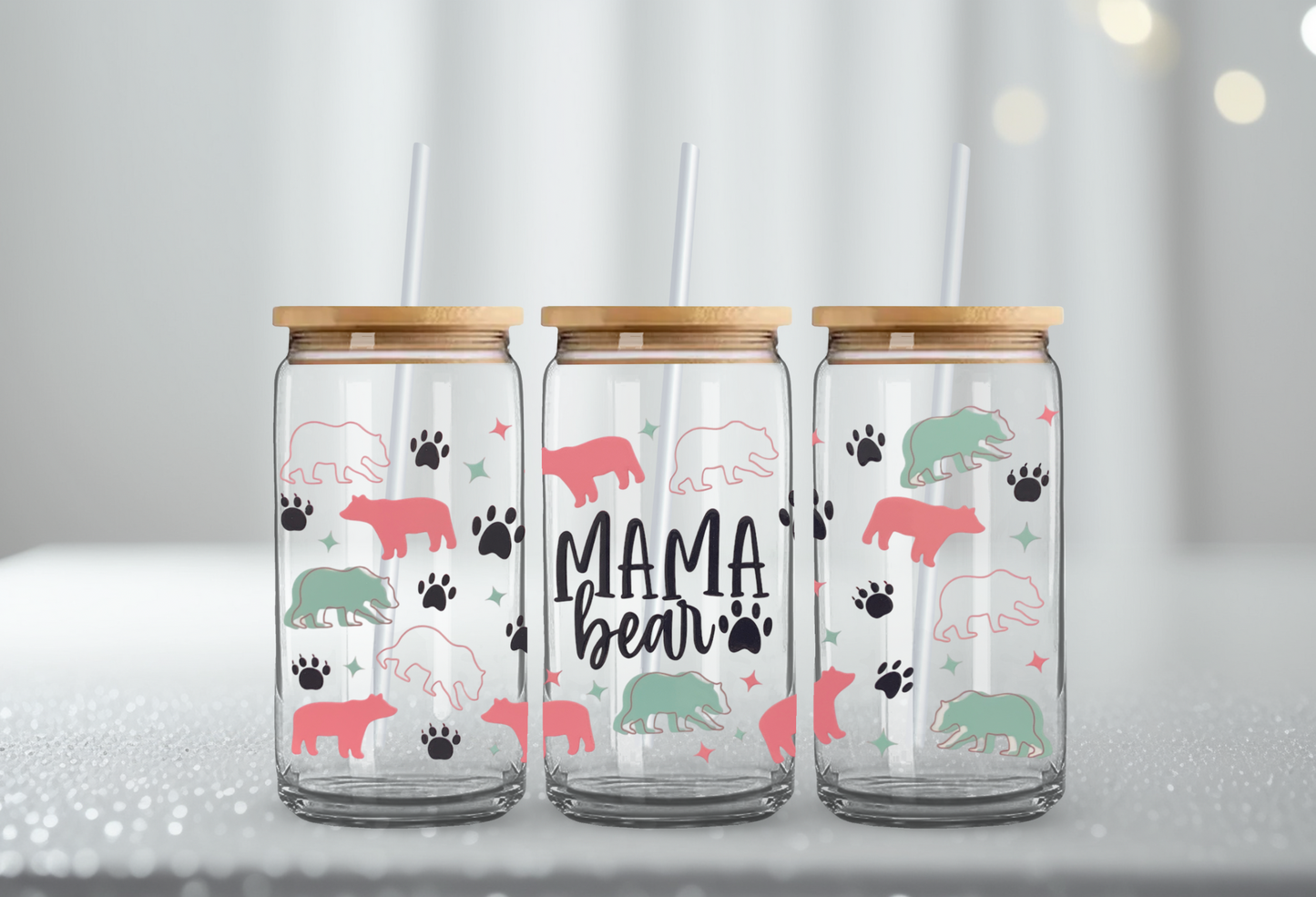 Mama Bear - 16oz UV DTF Cup Wrap