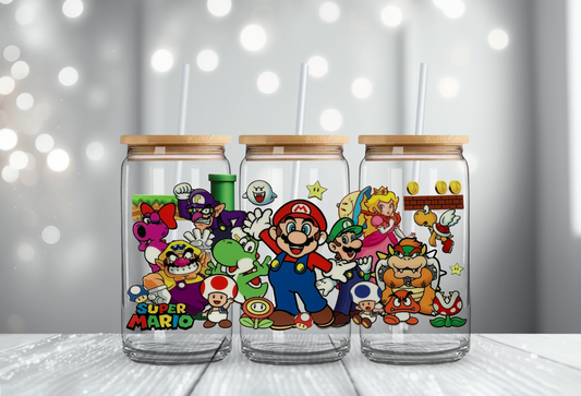 Mario 1 - 16oz UV DTF Cup Wrap