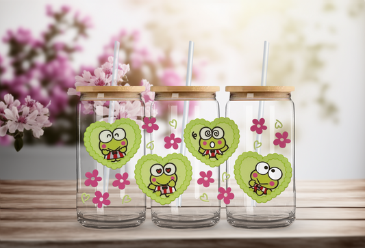 Keroppi Hearts - 16oz UV DTF Cup Wrap