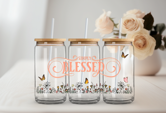 Simply Blessed - 16oz UV DTF Cup Wrap